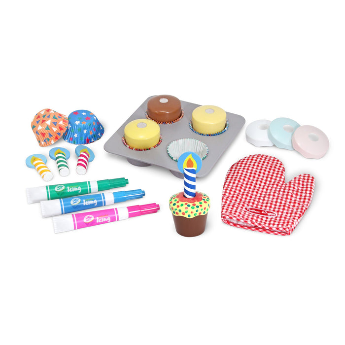 Bake & Decorate Wooden Cupcake Play Set X4
