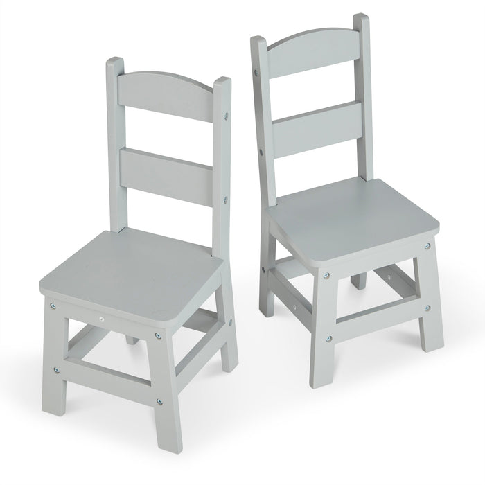Child’s Wooden Chair Pair – Gray G7