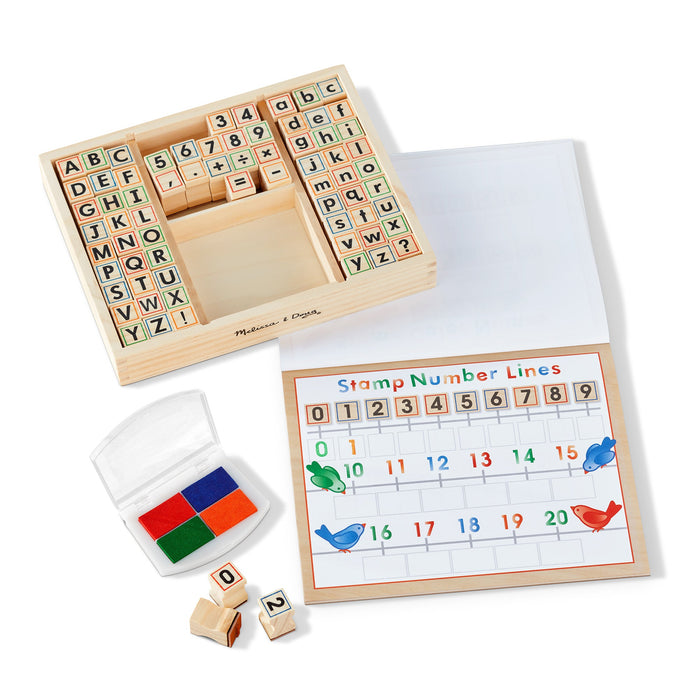 Deluxe Wooden Stamp Set - ABCs 123s B6