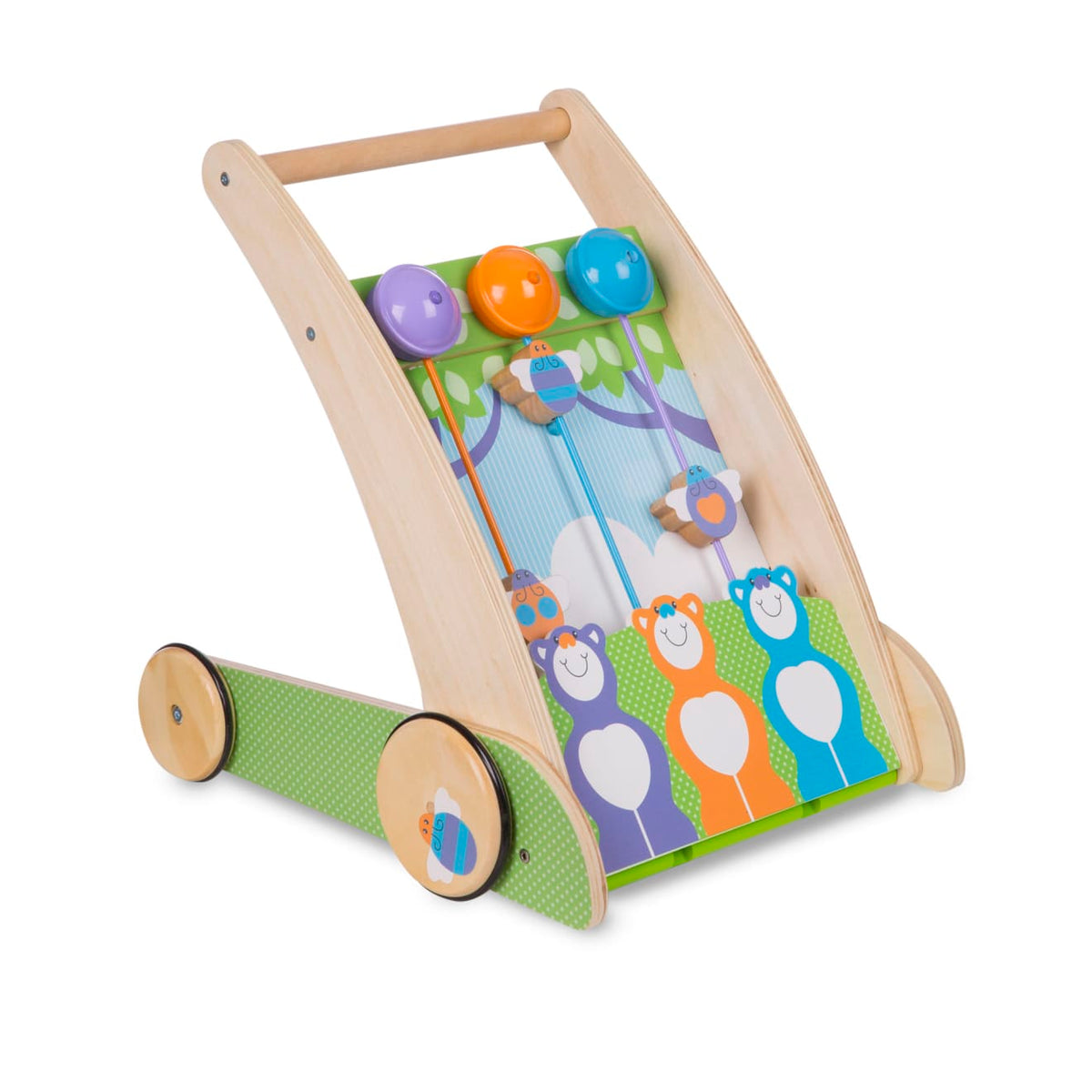First Play Wooden Ring and Ding Forest Friends Push Toy Q9
