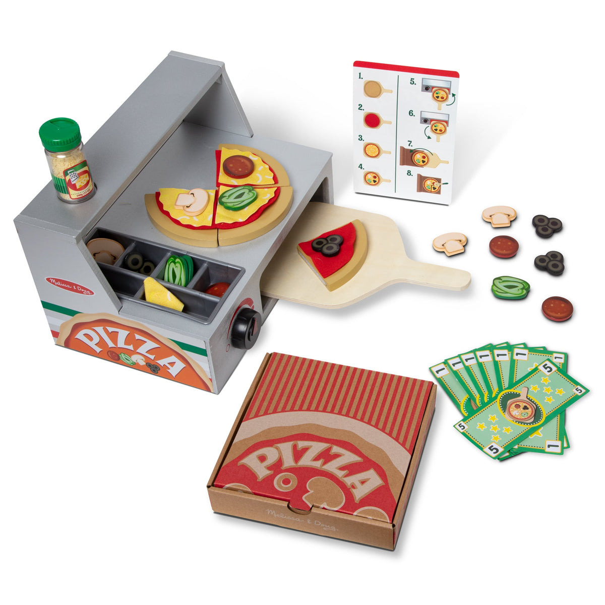 Top & Bake Pizza Counter - Wooden Play Food T2