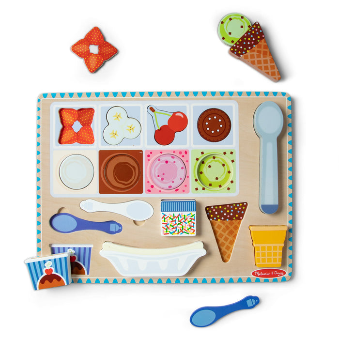 Wooden Magnetic Ice Cream Puzzle & Play Set - 16 Pieces Y8