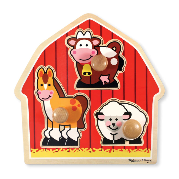 Barnyard Animals Jumbo Knob Puzzle - 3 Pieces M1
