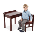 Child's Lift-Top Desk & Chair - Espresso Y2