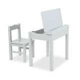 Child's Lift-Top Desk & Chair - Gray Q0