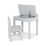 Child's Lift-Top Desk & Chair - Gray Q0