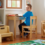 Child's Lift-Top Desk & Chair - Honey J4