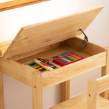 Child's Lift-Top Desk & Chair - Honey J4