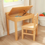 Child's Lift-Top Desk & Chair - Honey U0