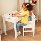 Child's Lift-Top Desk & Chair - White T8