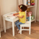 Child's Lift-Top Desk & Chair - White T8