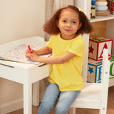 Child's Lift-Top Desk & Chair - White T8