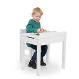 Child's Lift-Top Desk & Chair - White T8