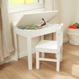 Child's Lift-Top Desk & Chair - White T8