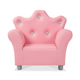 Child’s Crown Armchair – Pink Faux Leather R1