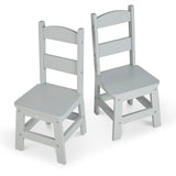 Child’s Wooden Chair Pair – Gray G7