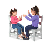 Child’s Wooden Chair Pair – Gray G7