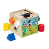 Disney Mickey Mouse & Friends Wooden Shape Sorting Cube O0