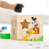 Disney Mickey Mouse & Friends Wooden Shape Sorting Cube O0