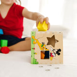 Disney Mickey Mouse & Friends Wooden Shape Sorting Cube O0