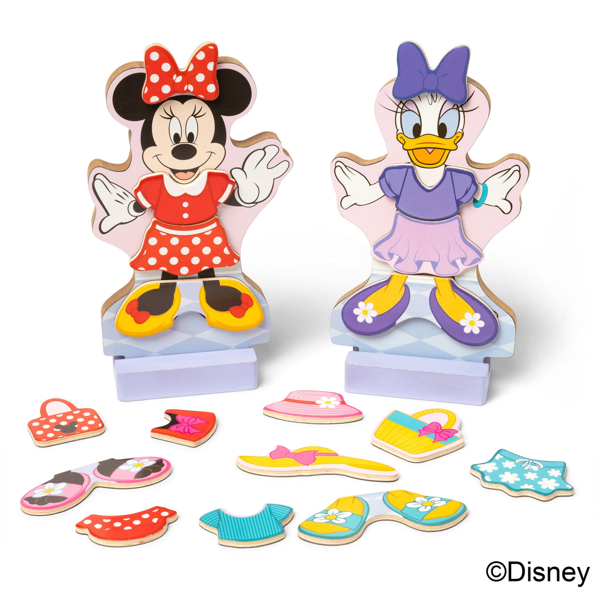 Disney Minnie & Daisy Deluxe Wooden Magnetic Dress-Up Z4