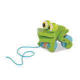 First Play Frolicking Frog Wooden Pull Toy W0