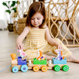 First Play Wooden Rocking Farm Animals Pull Train F3