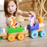 First Play Wooden Rocking Farm Animals Pull Train F3