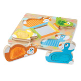 First Play Wooden Touch and Feel Puzzle Peek-a-Boo Pets With Mirror U1