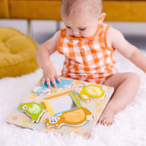 First Play Wooden Touch and Feel Puzzle Peek-a-Boo Pets With Mirror U1