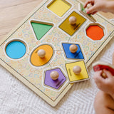 Geometric Shapes Deluxe Jumbo Peg Puzzle - 8 Pieces O9
