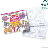 Jumbo 50-Page Kids' Coloring Pad - Horses, Hearts, Flowers, and More J7