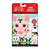 Make-a-Face – Farm Reusable Sticker Pad – On the Go Travel Activity O7