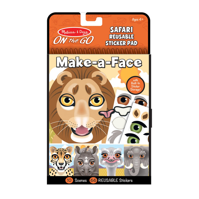 Make-a-Face – Safari Reusable Sticker Pad – On the Go Travel Activity G8