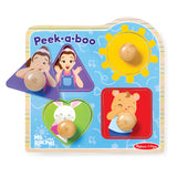 Ms. Rachel™ Wooden Peek-a-Boo Jumbo Peg Puzzle – 4 Pieces K0