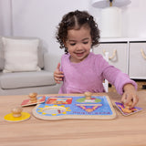 Ms. Rachel™ Wooden Peek-a-Boo Jumbo Peg Puzzle – 4 Pieces K0