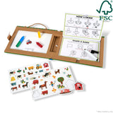 Natural Play: Play, Draw, Create Reusable Drawing & Magnet Kit – Farm T6
