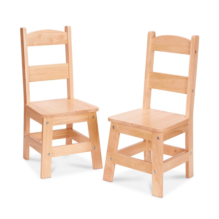 Pair of Solid Wood Chairs 2-Piece Set M1