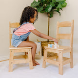 Pair of Solid Wood Chairs 2-Piece Set M1
