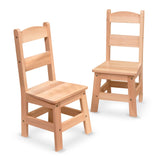 Pair of Solid Wood Chairs 2-Piece Set M1