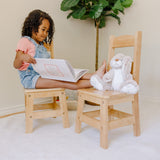 Pair of Solid Wood Chairs 2-Piece Set M1
