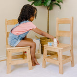 Pair of Solid Wood Chairs 2-Piece Set M1