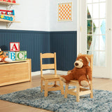 Pair of Solid Wood Chairs 2-Piece Set M1