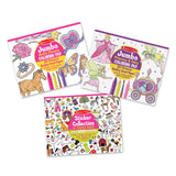 Princess, Fairy, Animals & More Coloring and Sticker Pad Bundle J6
