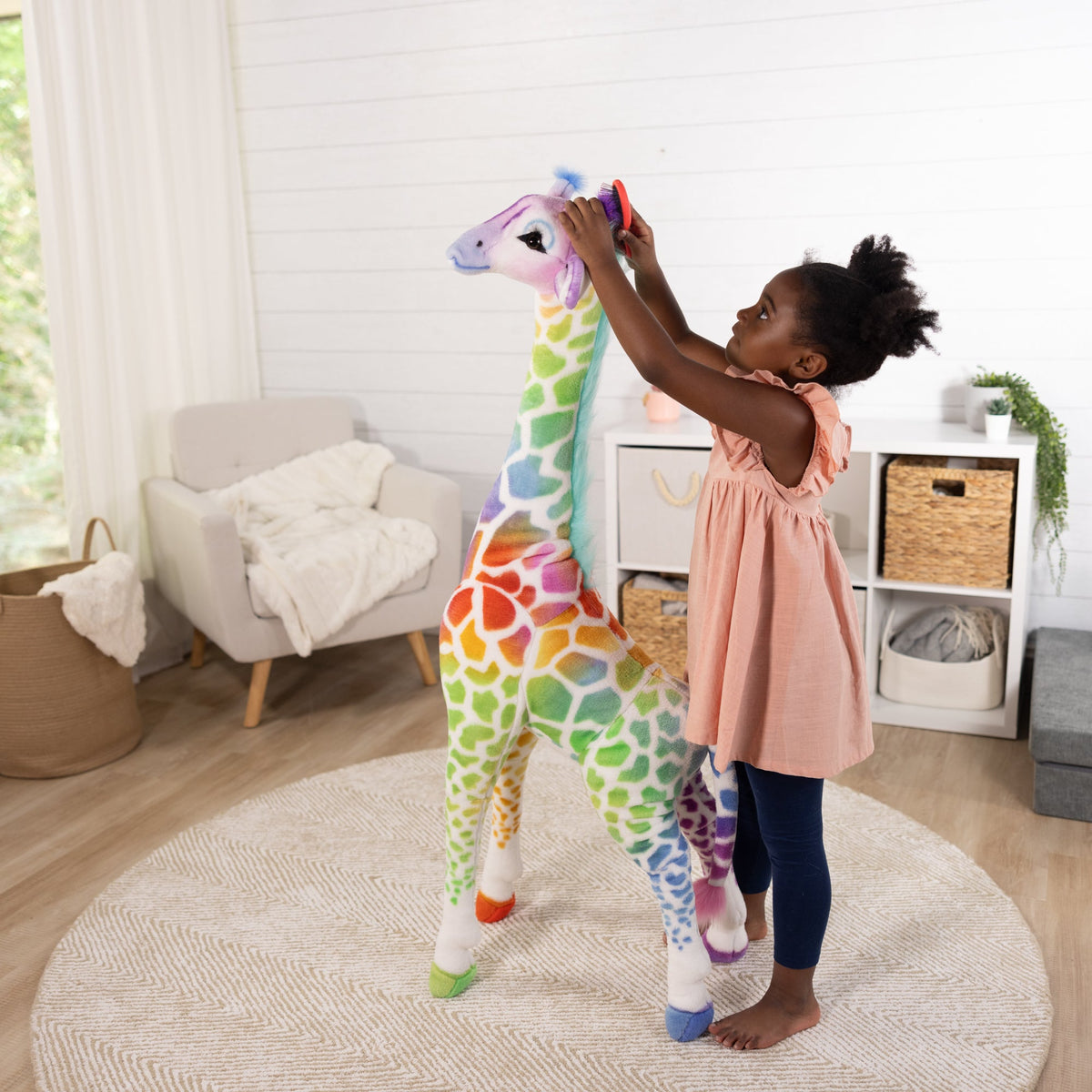 Rainbow Giraffe Lifelike Plush E8