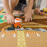 Round the Construction Zone Work Site Rug & Vehicle Set G0