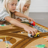 Round the Construction Zone Work Site Rug & Vehicle Set S8