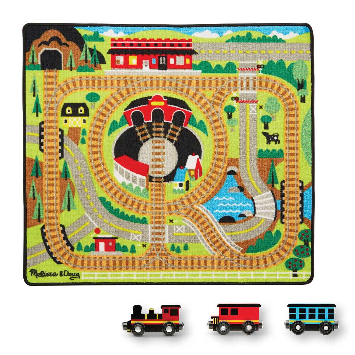 Round the Rails Train Rug X0