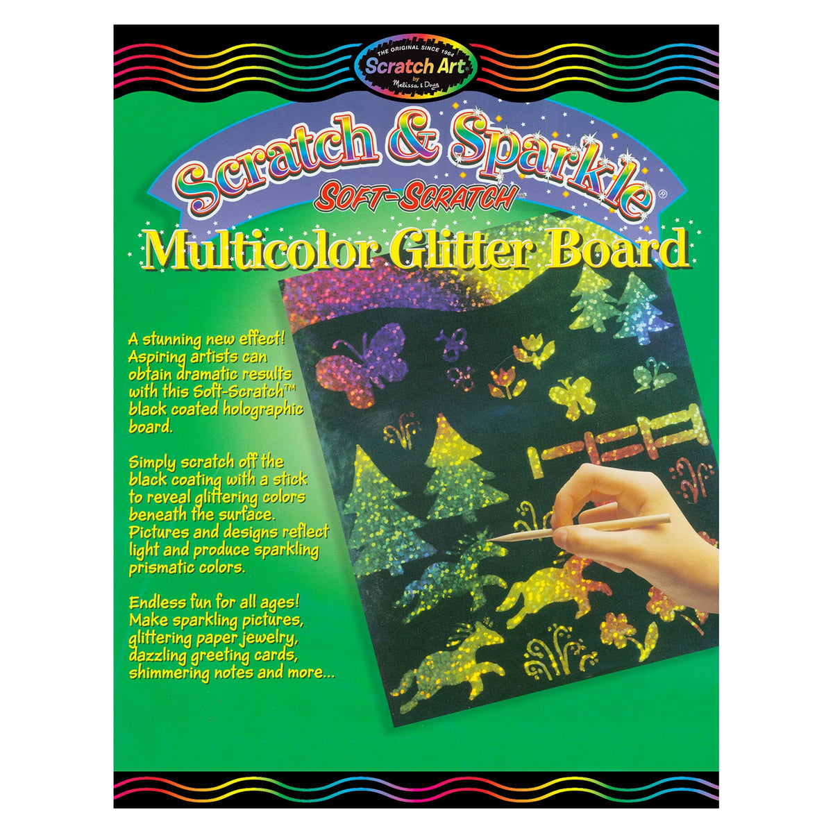 Scratch & Sparkle Multicolor Glitter w/stylus (10 boards) S2