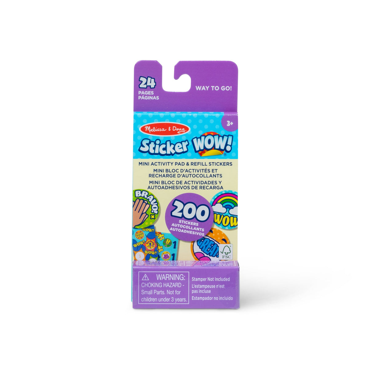 Sticker WOW!® Mini Activity Pad & Refill Stickers - Way to Go! (200+ Stickers, Stamper Not Included) B0
